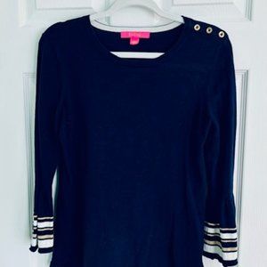 Lilly Pulitzer Navy and Gold Sweater